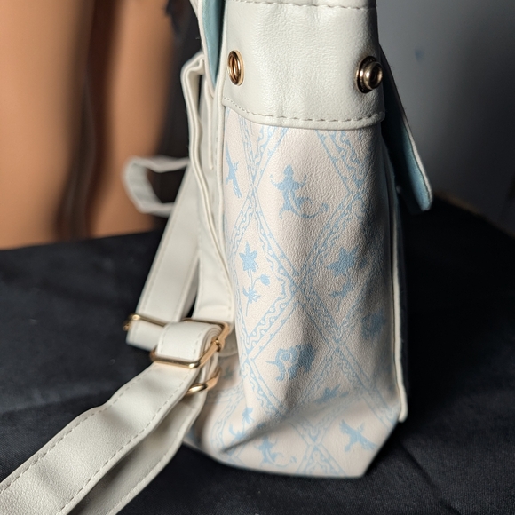 betsey johnson mini backpack crossbody Betsey Johnson Mini Backpack Gray Quilted Rose Floral Bow Faux Leather Bag